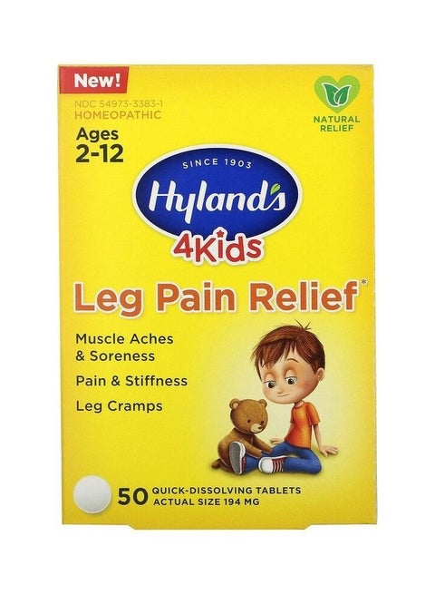 4 Kids Leg Pain Relief Homeopathic Tablets Ages 2-12, 50 Quick-Dissolving Tablets