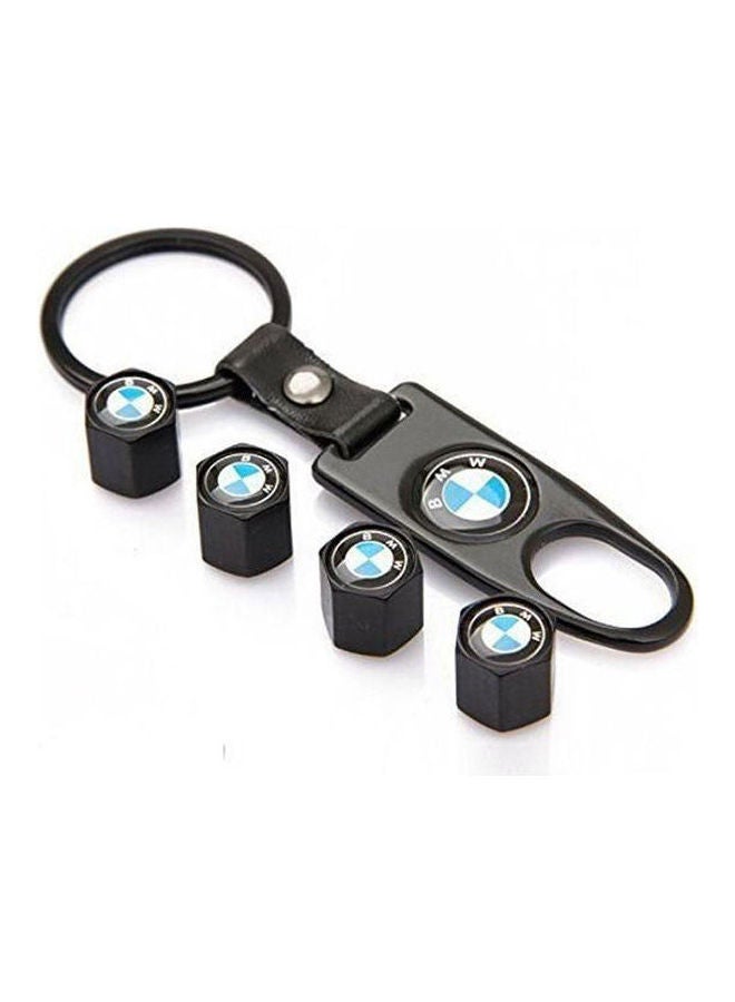 Generic Black Car Wheel Tire Air Valve Caps Stems Cover Air Dust Cover Screw Caps Keychain Styling For Bmw