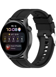 Generic Replacement Silicone Bracelet Strap Wristband For Huawei watch 3/watch 3 Pro  22mm Black  - Image 1