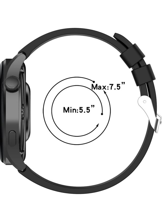 Generic Replacement Silicone Bracelet Strap Wristband For Huawei watch 3/watch 3 Pro  22mm Black  - Image 4