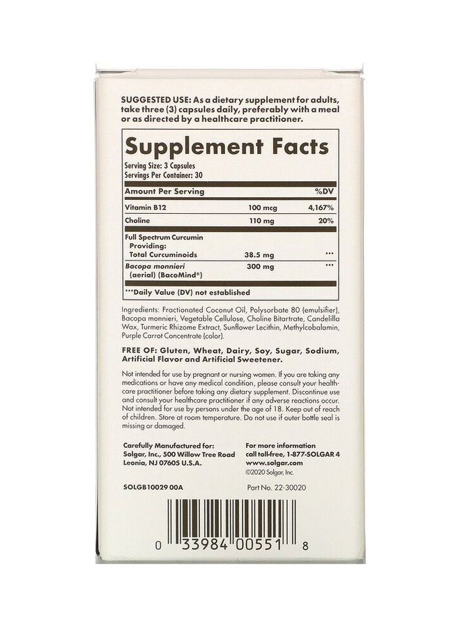 Solgar Full Spectrum Curcumin Brain Works Licaps - Image 2