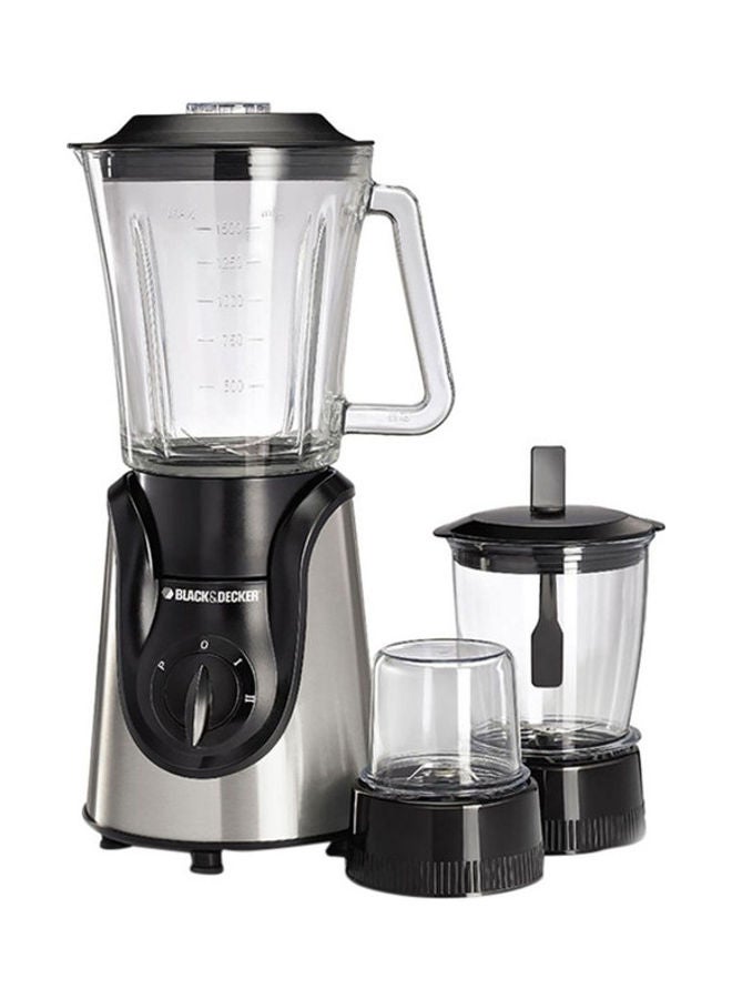 BLACK+DECKER Smoothie Maker With Glass Jar And Sandwitch Maker 600.0 W BX600G-B5 + TS1000-B5/Bundle Silver/Black/Clear - Image 1