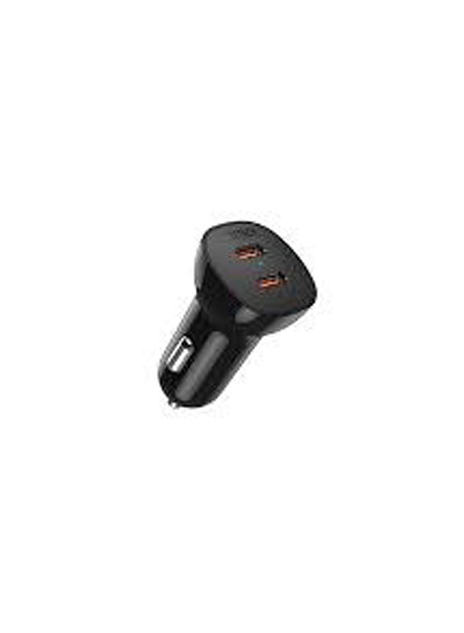 تشوتيك - شاحن سيارة سريع بمنفذيّ USB-C أسود - Image 1