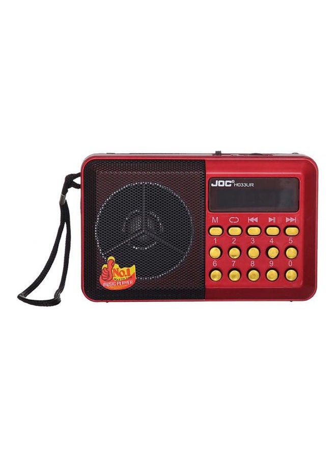 جوك - راديو محمول رقمي مزود بمشغل MP3 H033U أحمر - Image 1