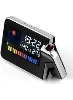 Alarm Clock With Led Projector And Lcd Screen Black