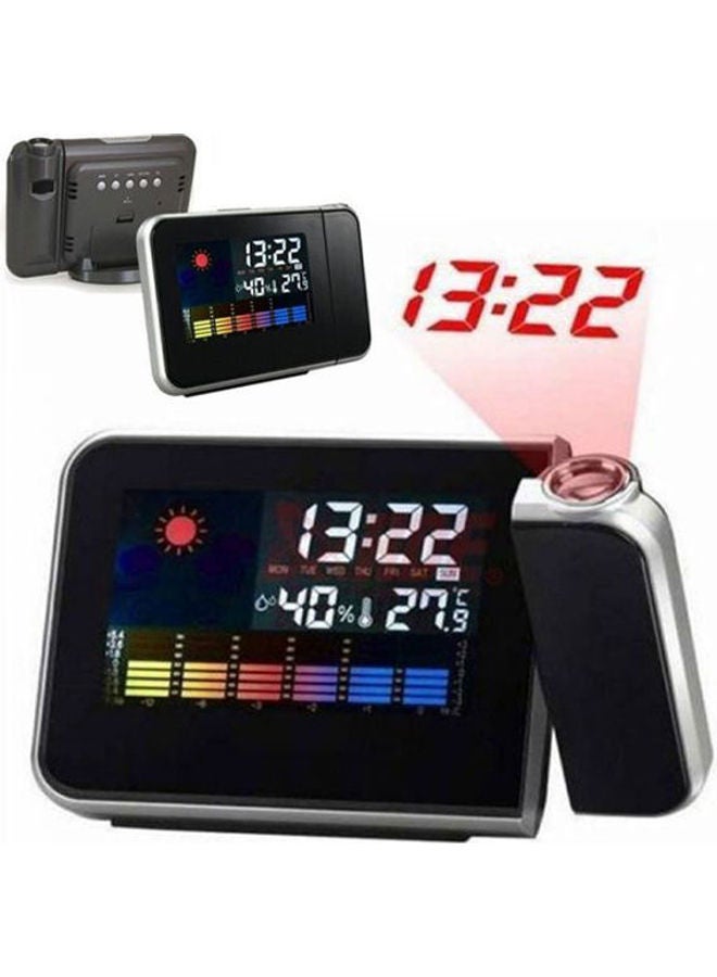 Generic - Alarm Clock With Led Projector And Lcd Screen Black - Image 1