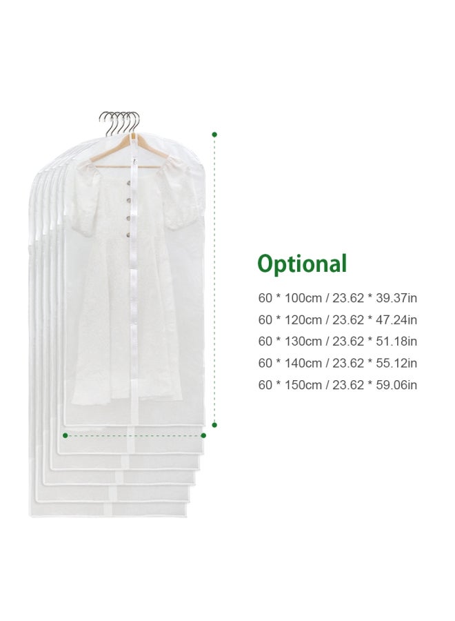 Generic 6-Piece Hanging Garment Storage Bag for Wardrobe with Full Zipper White  - Image 1