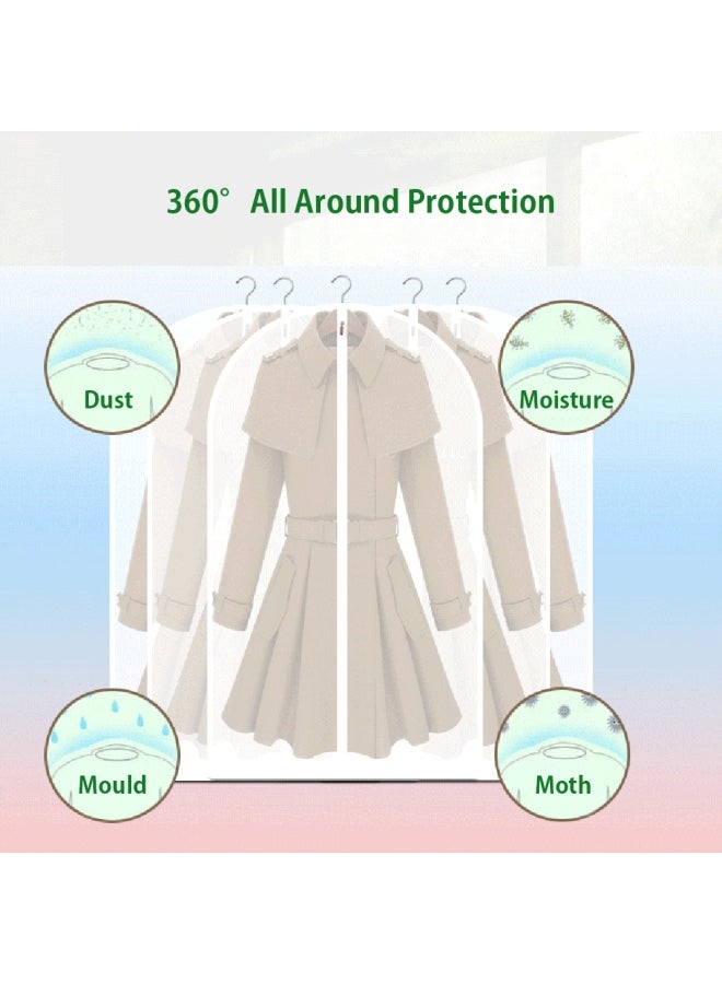 Generic 6-Piece Hanging Garment Storage Bag for Wardrobe with Full Zipper White  - Image 4