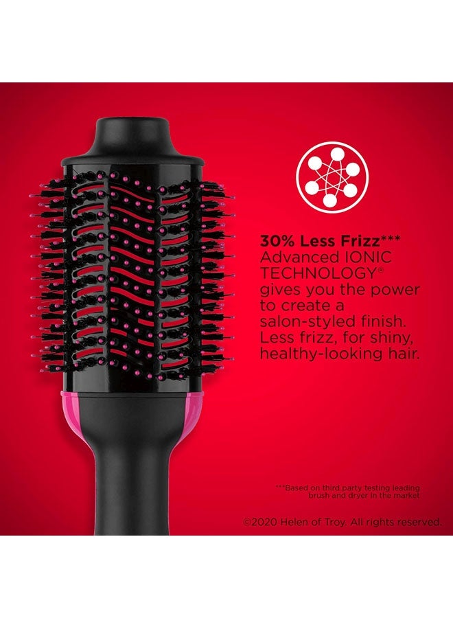 Rock Pow One-Step Hair Dryer and Volumizer Hot Air Brush Black/Pink  - Image 2