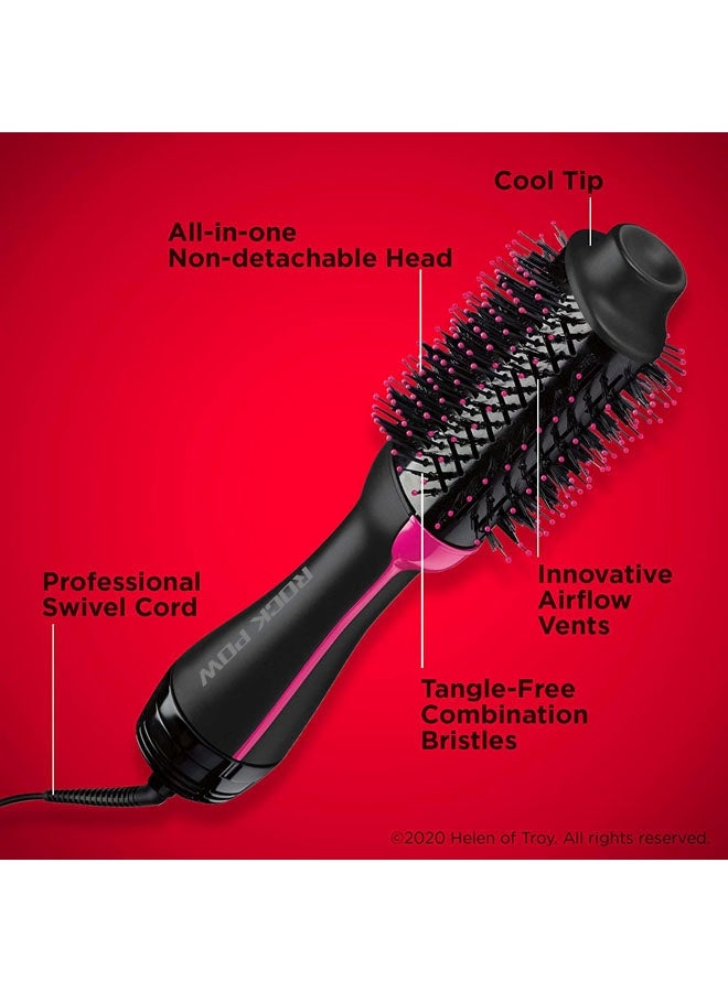 Rock Pow One-Step Hair Dryer and Volumizer Hot Air Brush Black/Pink  - Image 5