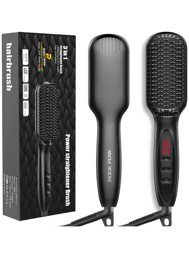 Hot Air Hair Straightener Brush Black - v1627963858/N49634986A_1