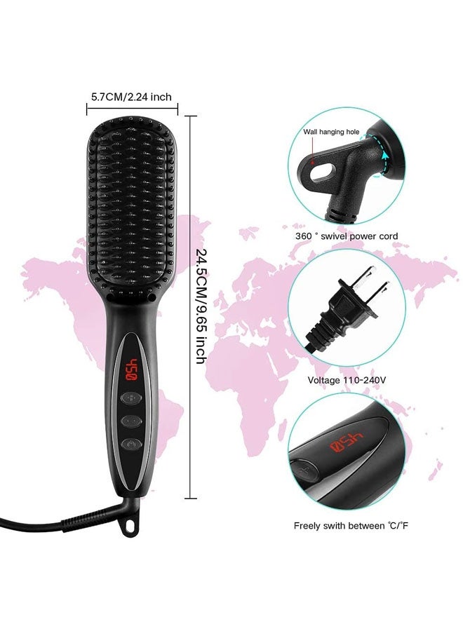 Hot Air Hair Straightener Brush Black - v1627963858/N49634986A_6