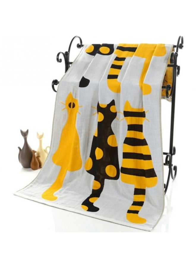 oem Cat Printed Cotton Bath Towel Grey 15 X 10 X 3cm - Image 2