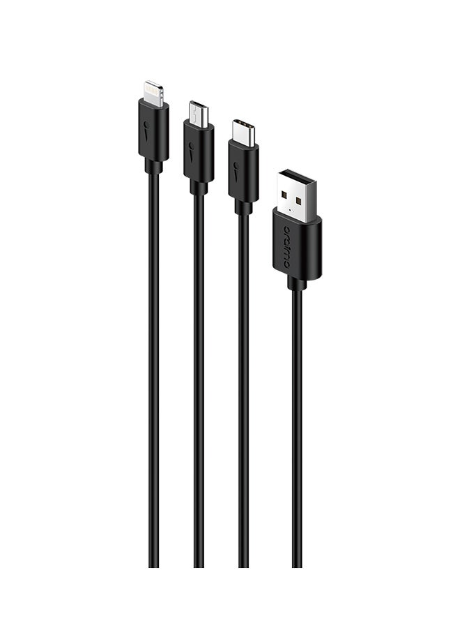 Oraimo Dura Line 3 in 1 Universal Cable Black - Image 1