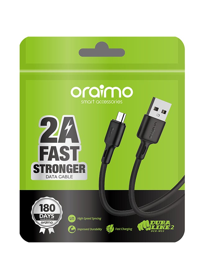 أورايمو كابل مايكرو USB دورا لاين 2 لون أسود - Image 2