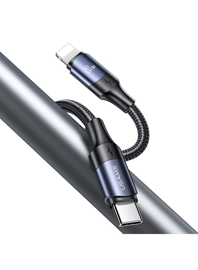 Usams - High Speed 20W USB Type-C To Lightning PD Fast Charging Cable 1.2M Black - Image 1