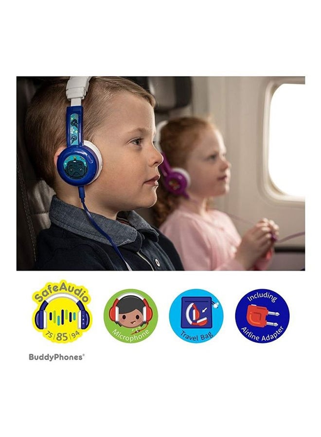BuddyPhones InFlight Kids Foldable Headphones Blue  - Image 3