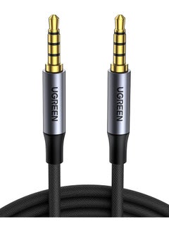 3.5mm 4-Pole Flexible Braided Male to Male Audio Cable Designed for Mic and Alu Case Compatible for Mic, PS4, Xbox, Switch, Phone, Tablet, Car Stereo, MP3 Player, and More Black