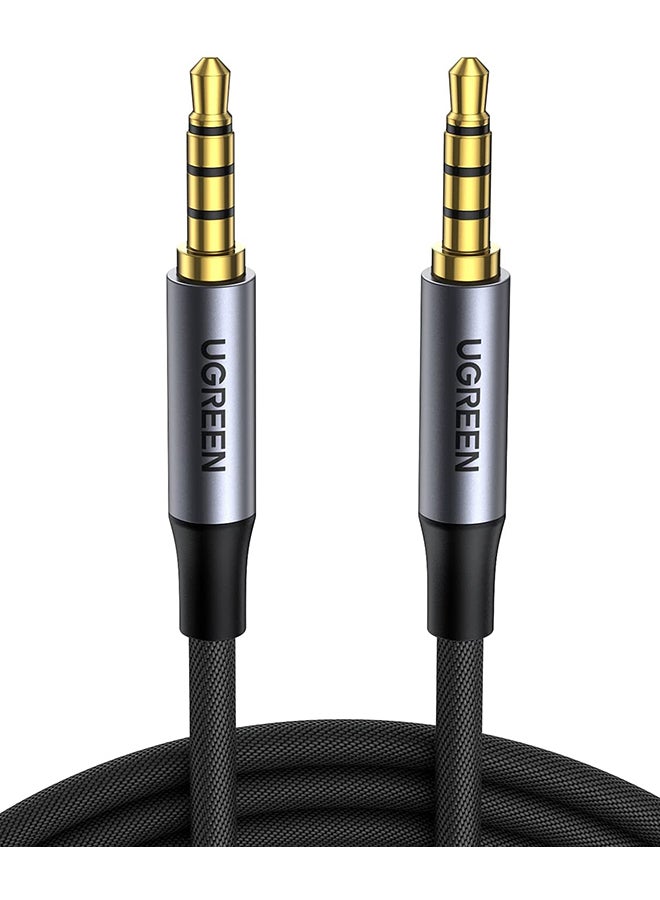 Ugreen - 3.5mm 4-Pole Flexible Braided Male to Male Audio Cable Designed for Mic and Alu Case Compatible for Mic, PS4, Xbox, Switch, Phone, Tablet, Car Stereo, MP3 Player, and More Black - Image 1
