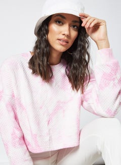 Tie Dye Quilted Sweatshirt Purple