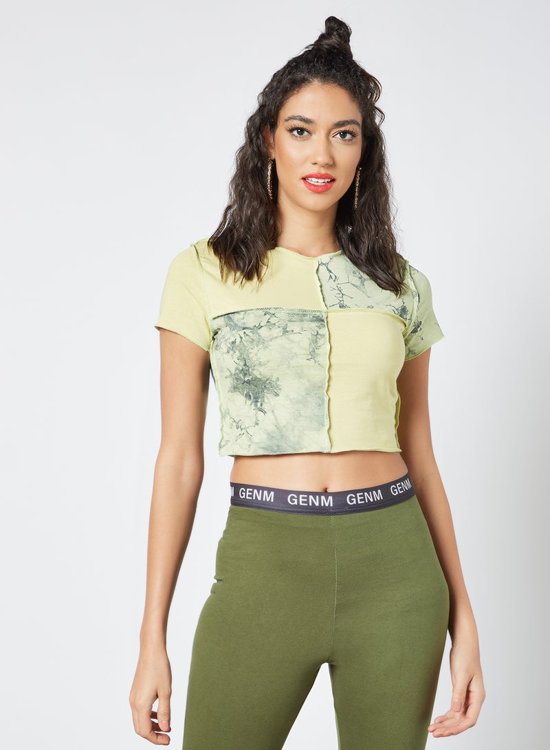 Sivvi x GenM - Tie Dye Crop Top Green - Image 1