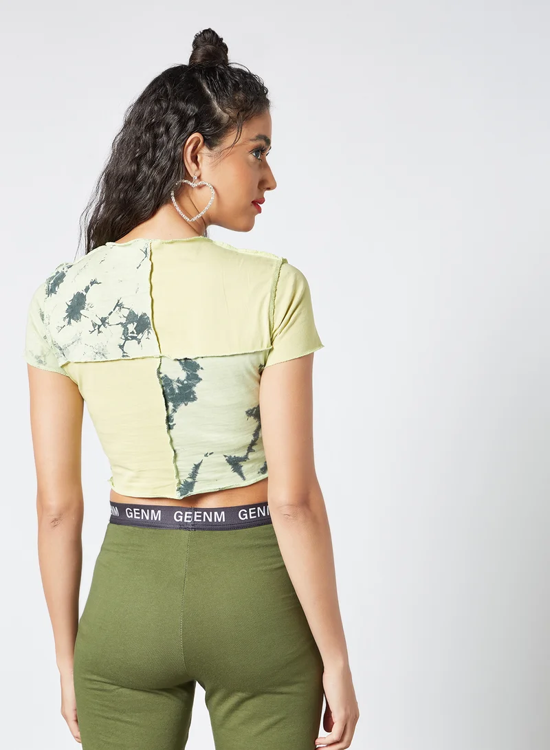 Sivvi x GenM Tie Dye Crop Top Green