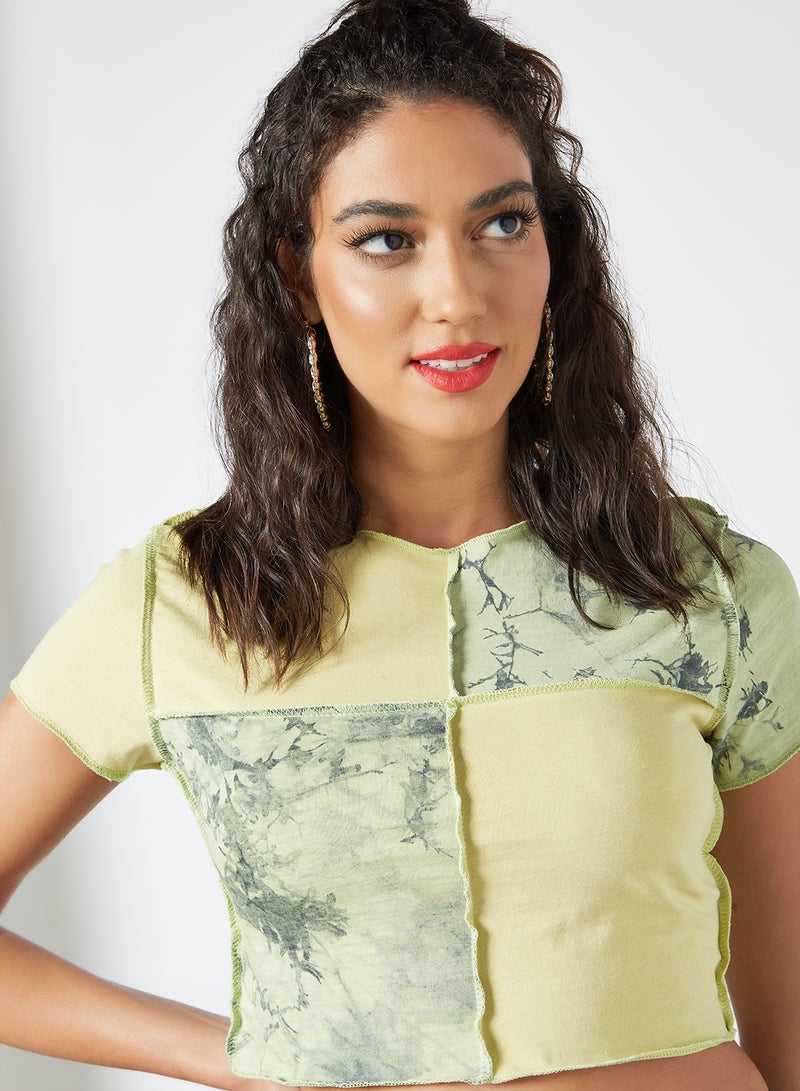 Sivvi x GenM - Tie Dye Crop Top Green - Image 1
