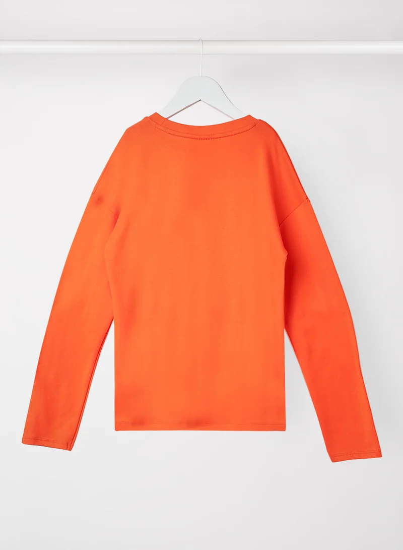 Sivvi x Aya+Zayn Kids/Teen Slogan Print Pullover Orange