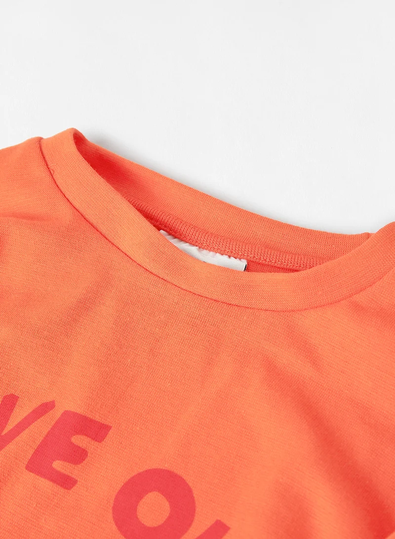 Sivvi x Aya+Zayn Kids/Teen Slogan Print Pullover Orange