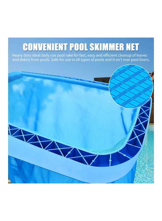 Generic - Pool Skimmer Net Removal Leaf Rake with Deep Bag and Heavy-Duty Frame Blue - Image 1
