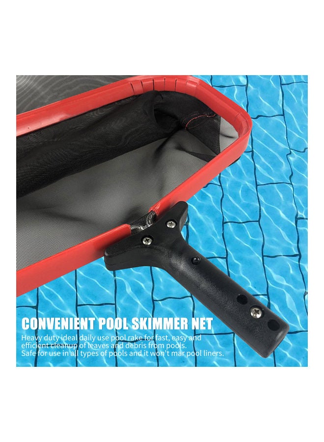 Generic Pool Skimmer Net Removal Leaf Rake with Deep Bag and Heavy-Duty Aluminium Frame Black/Red - Image 3