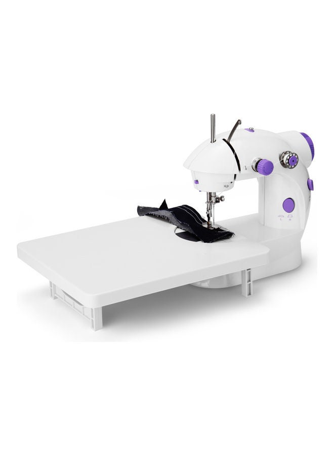 Mini Portable Electric Sewing Machine White/Purple - Image 1