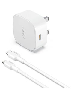 Aukey PA-Y25 20W USB-C Power Delivery Wall Charger, UK plug White  - Image 2