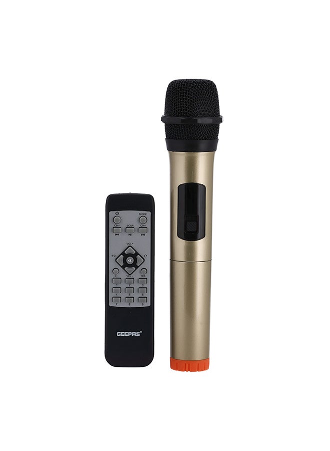 GEEPAS Hi-Fi Speaker With UHF Mic And Remote | USB And BT| With TF, FM TWS Functions | Includes Aux/Guitar And MIC Input |  2x12" DJ Speaker GMS11153 Black - Image 2