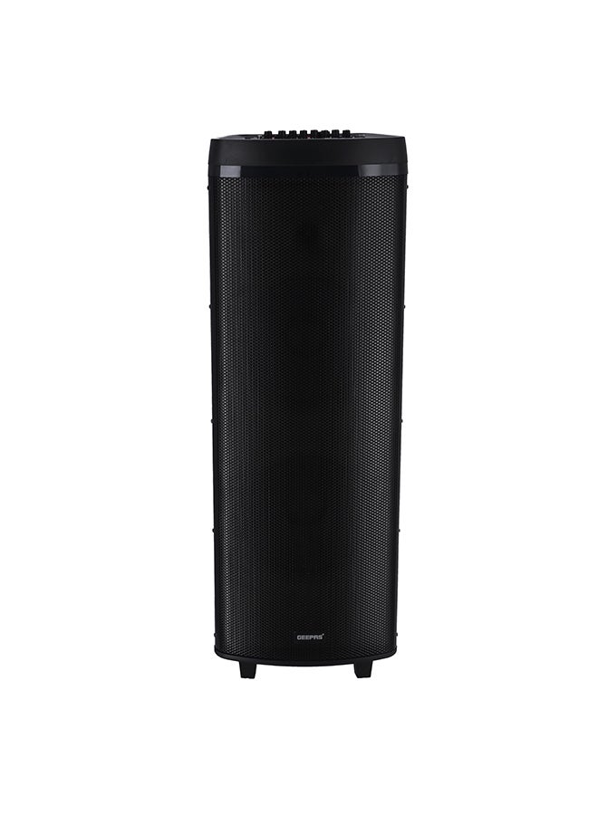 GEEPAS Hi-Fi Speaker With UHF Mic And Remote | USB And BT| With TF, FM TWS Functions | Includes Aux/Guitar And MIC Input |  2x12" DJ Speaker GMS11153 Black - Image 3