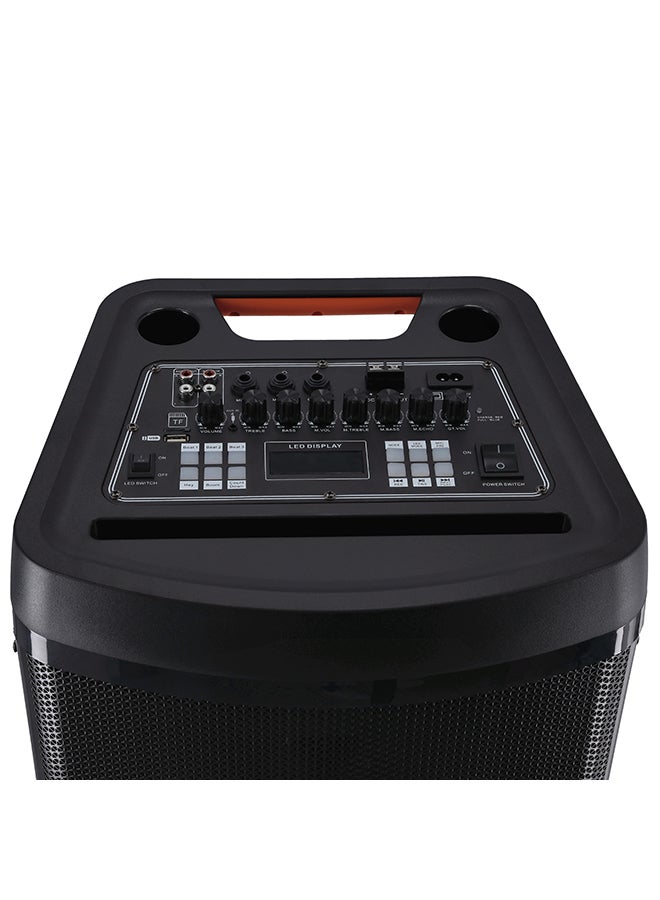 GEEPAS Hi-Fi Speaker With UHF Mic And Remote | USB And BT| With TF, FM TWS Functions | Includes Aux/Guitar And MIC Input |  2x12" DJ Speaker GMS11153 Black - Image 5