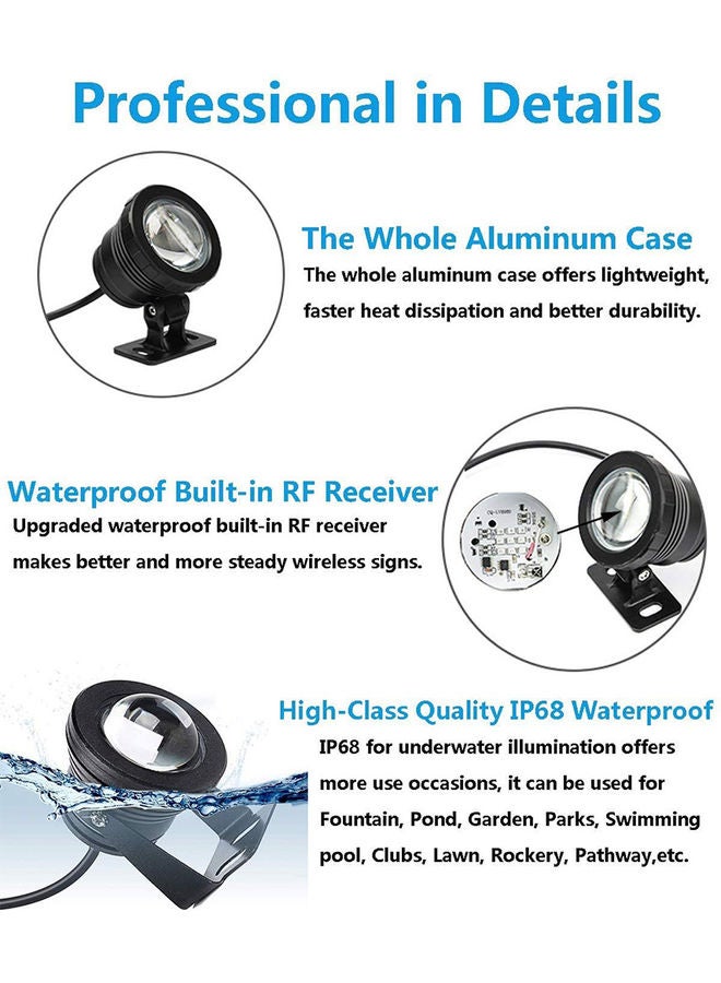 Arabest - Underwater Fountain LED Light With Remote Control Black - Image 1