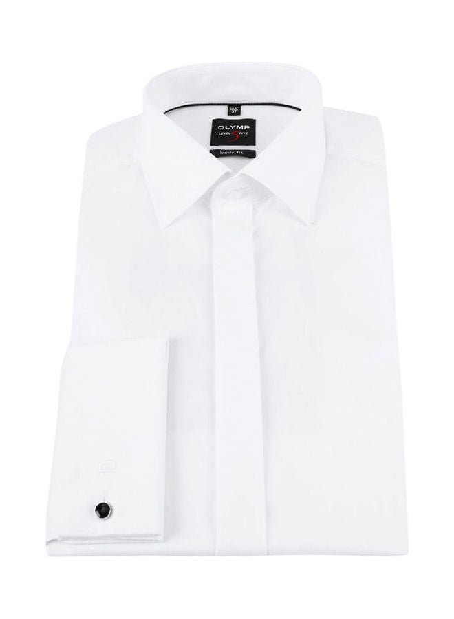 Olymp Level Five Soirée Body Fit Shirt With New York Kent Collar In Narrow Cut White  - Image 1