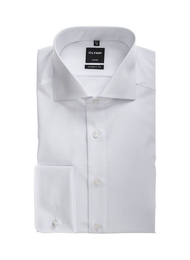 Olymp Luxor Modern Fit Shirt With Shark Collar In Modern Cut White  - Image 1