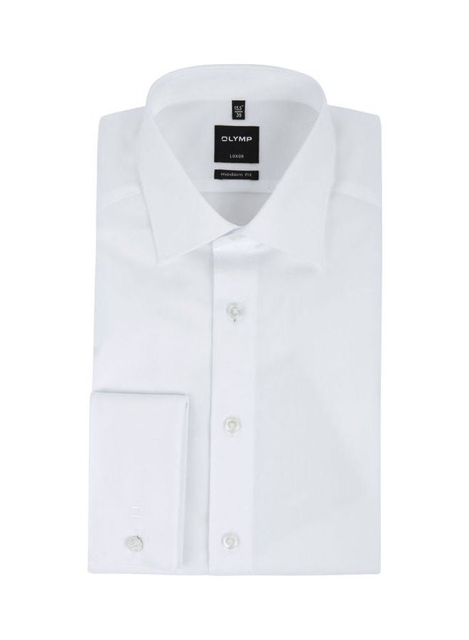 Olymp Luxor Modern Fit 100% Cotton Shirt White  - Image 1