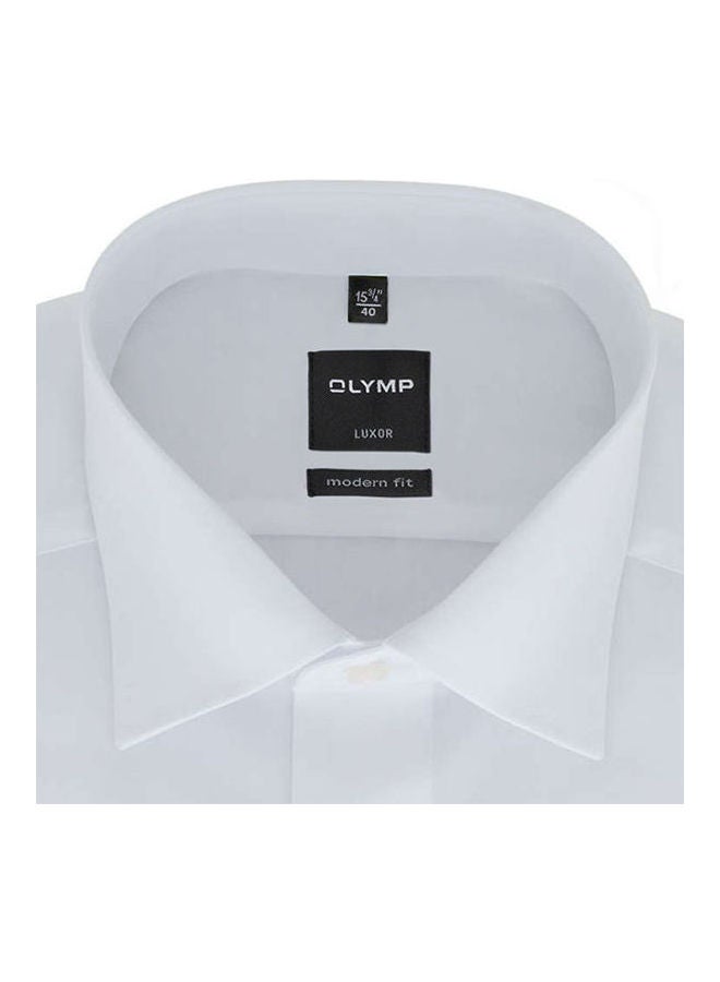 Olymp Luxor Modern Fit 100% Cotton Shirt White  - Image 2