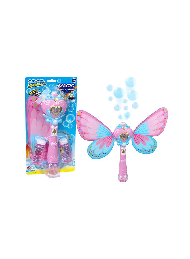 WANNA BUBBLES Light & Sound Girls Fairy Bubble Wand With Wings Pink With Lights And Music - Image 3