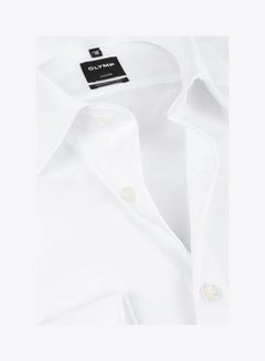Olymp Modern Fit Shirt 100% Cotton With New Kent Collar White  - Image 2