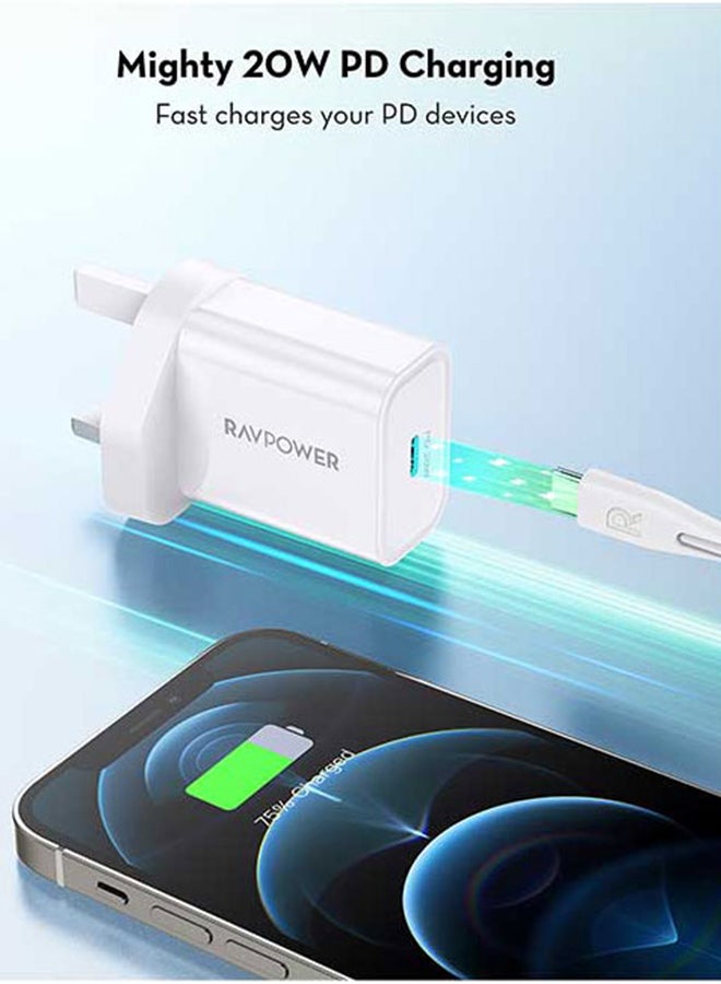 RAVPOWER RP-PC147 PD Pioneer 20W Wall Charger white  - Image 3