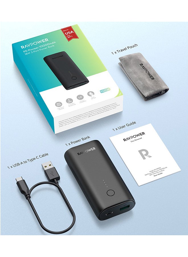 RAVPOWER RP-PB205 Slim 10000mAh PD+QC Portable Charger black - Image 4