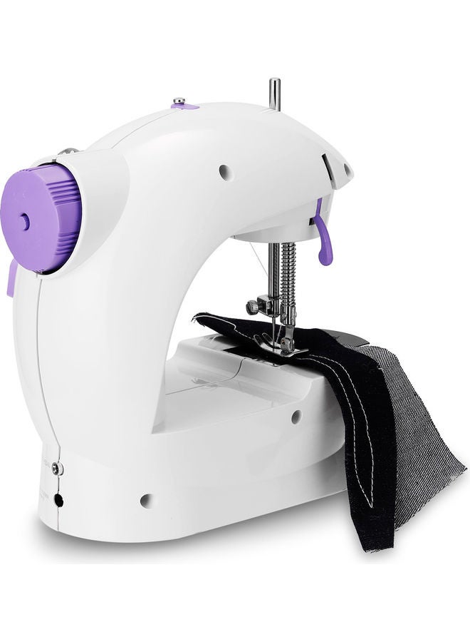 Mini Portable Electric Sewing Machine White/Purple - Image 3