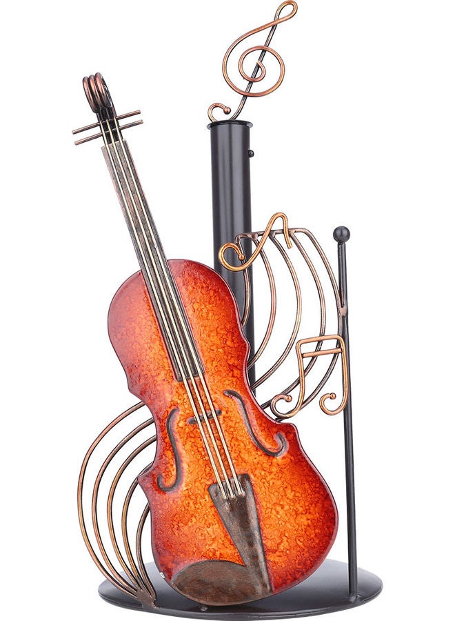 توراتس حامل مناشف ورقية على شكل آلة الكمان لتزيين المنزل لون برتقالي-لون أسود