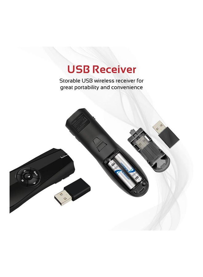 PROMATE 2.4GHz Professional Wireless Presenter with Laser Pointer Black  - Image 2