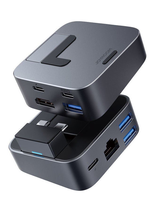 جوي روم - قاعدة شحن جى كيوب متعددة الوظائف مزودة بموزع USB-C‏ 8 في 1 رمادي - Image 1
