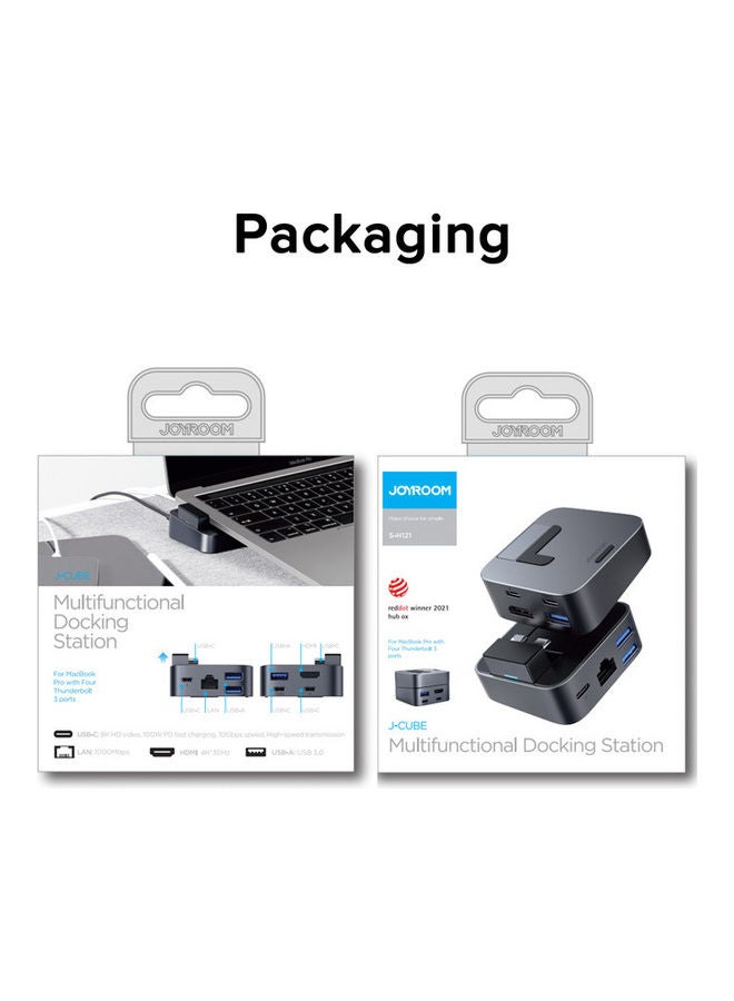 جوي روم - قاعدة شحن جى كيوب متعددة الوظائف مزودة بموزع USB-C‏ 8 في 1 رمادي - Image 1